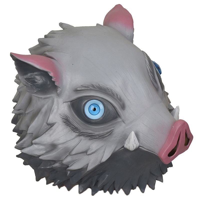 Anime Demon Slayer Kimetsu no Yaiba Hashibira Inosuke Cosplay Costume Pig Mask Helmet Set Adult Halloween Party Carnival Clothes