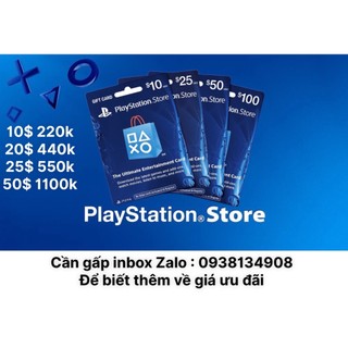 Thẻ Psn  Gift Card Hệ Us