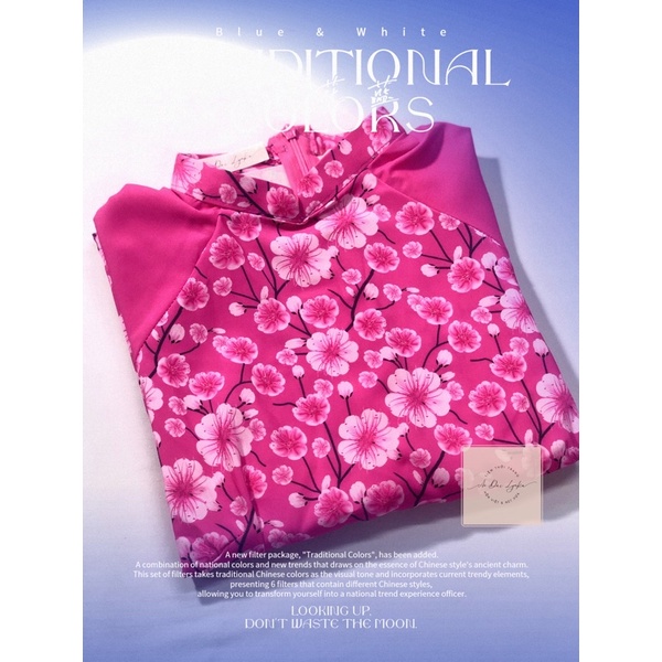 A04-ÁO DÀI IN HOA CỔ 2P/ÁO DÀI MAY SẴN/ÁO DÀI LYNKA