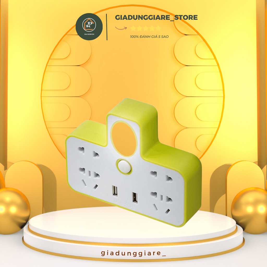[MÃ GIẢM 50%] Bộ ổ điện chia 2 cổng USB có đèn led( Giao Màu Ngẫu Nhiên)