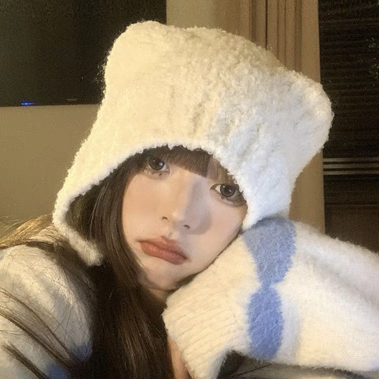 Bán Chạy#Mũ Len Dệt Kim Giữ Ấm Tai Gấu Xám Dễ Thương Thời Trang Thu Đông Cho Nữ