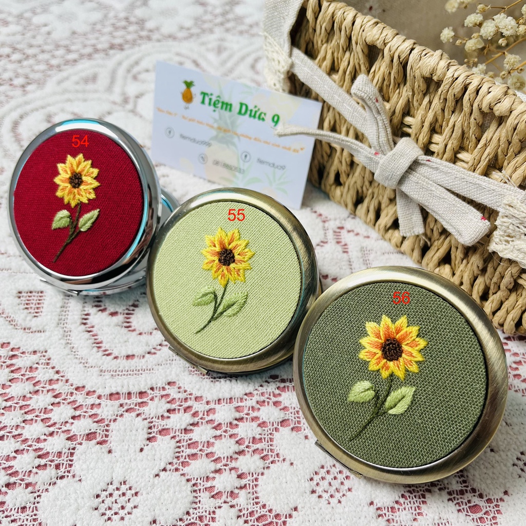 Gương Thêu Tay Handmade Cao Cấp