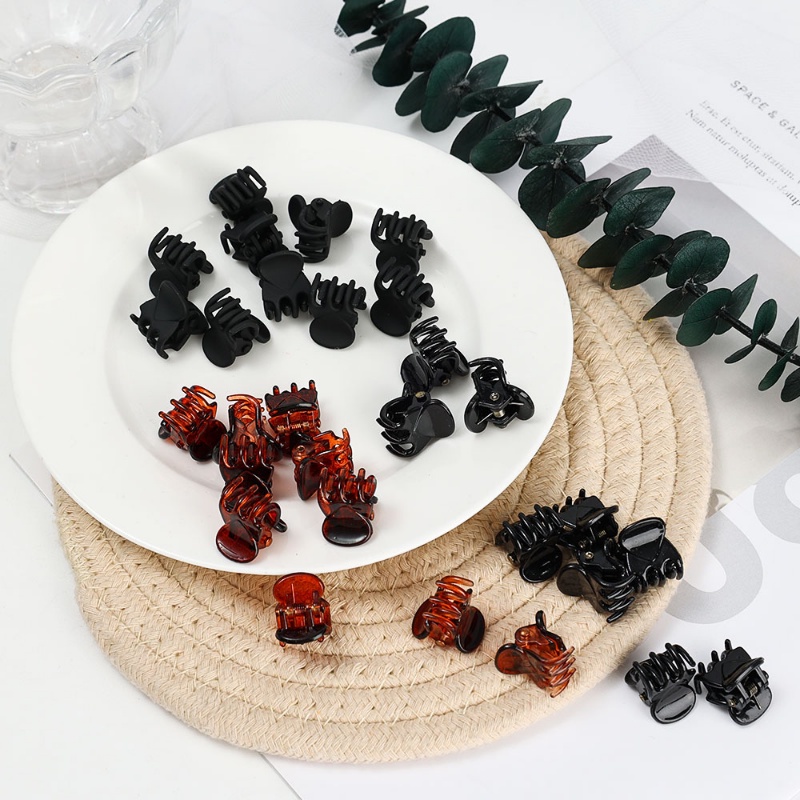 Set 10 Kẹp Tóc Mini Trong Suốt Màu Hổ Phách Thời Trang Hàn Quốc Cho Nữ