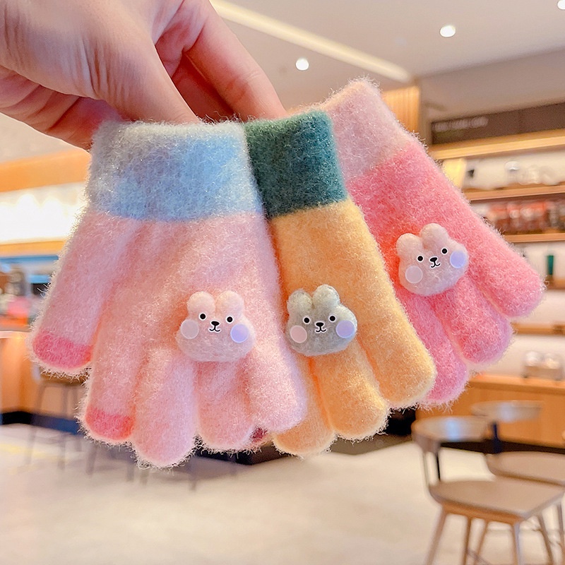 Găng Tay Lông Nhung Giữ Ấm Mùa Đông Dễ Thương Cho Bé 0-3 - 1-2 Tuổi