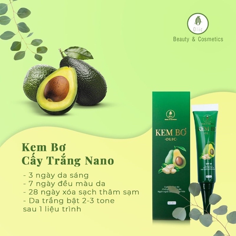 Kem bơ cấy trắng Nano olic