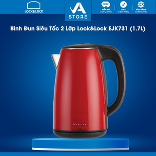 - ấm đun bằng thép không gỉ lock&lock ejk731 1.7l 1800w - màu đỏ