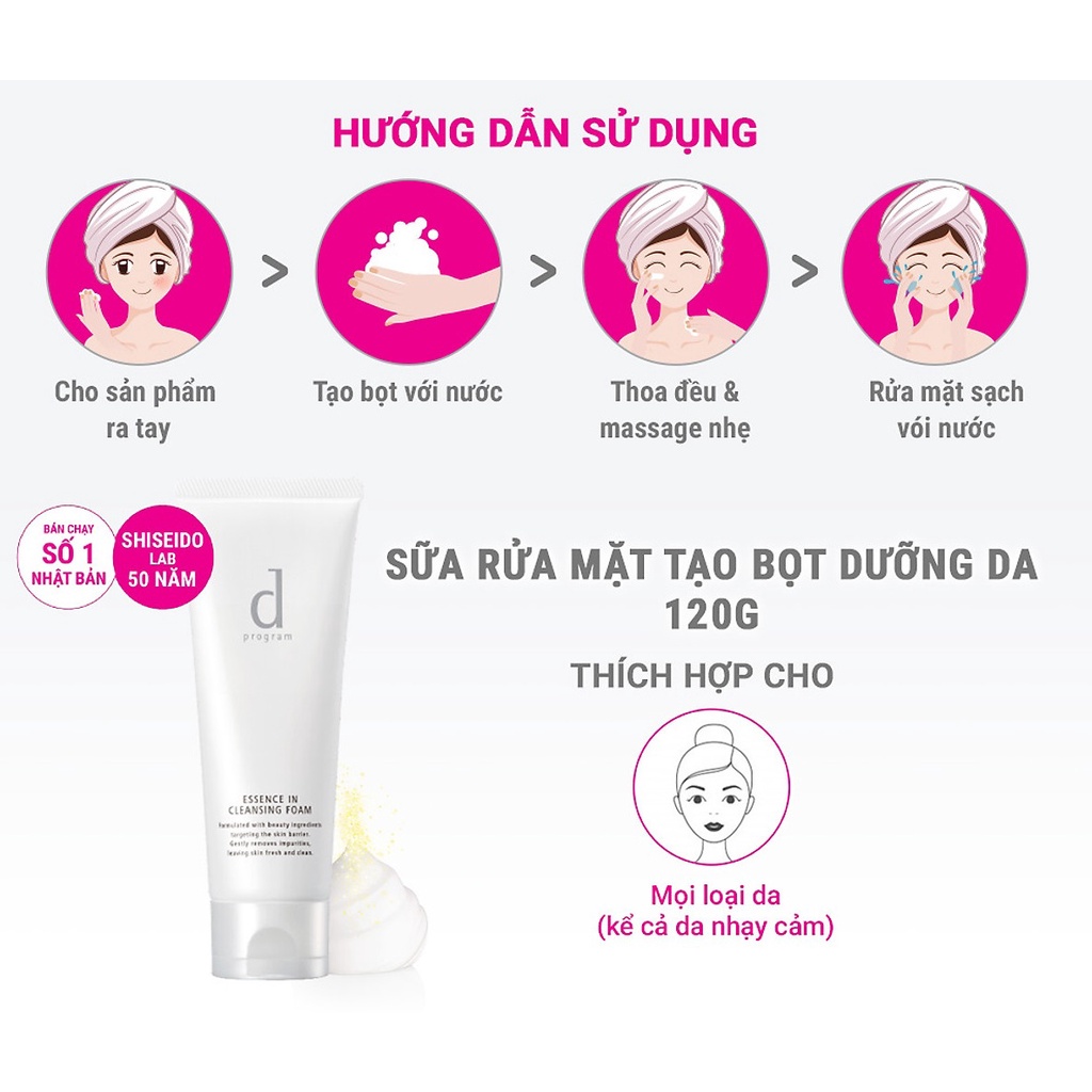 Sữa Rửa Mặt Tạo Bọt Dưỡng Da dProgram 120ml