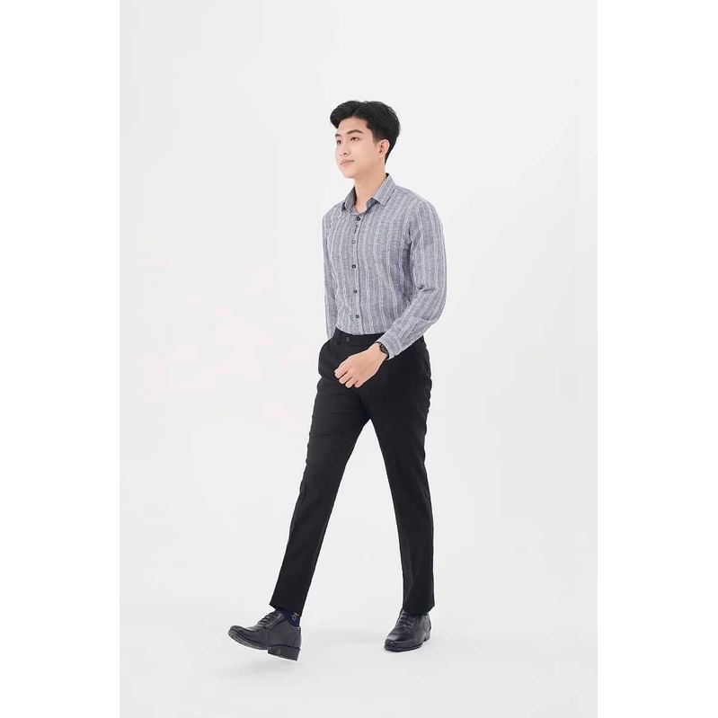 Áo sơ mi nam dài tay cao cấp Merriman mã THLM023 sợi Linen