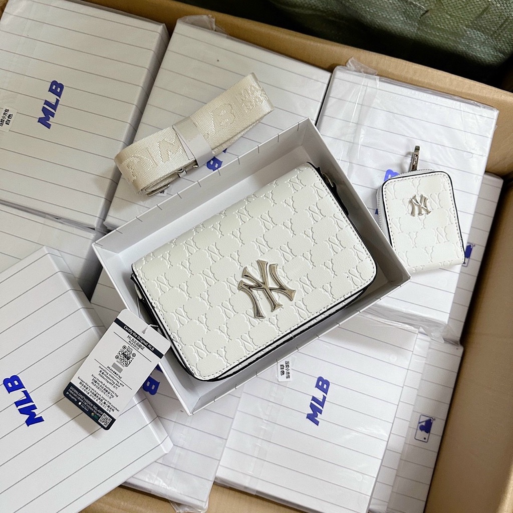 Túi xách nữ M.LB NY đeo chéo JanSi, dáng vuông dây đeo bản to size 18 Fullbox Tag Mac