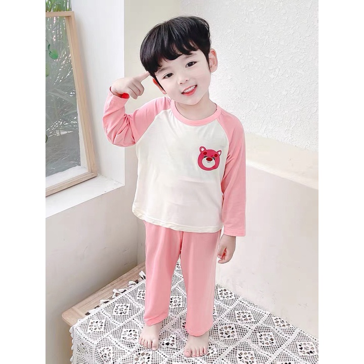 Bộ quần áo trẻ em dài tay Minky Mom Goodnight cho bé trai bé gái, vải len tăm cao cấp siêu co giãn và mềm mịn 7- 27kg