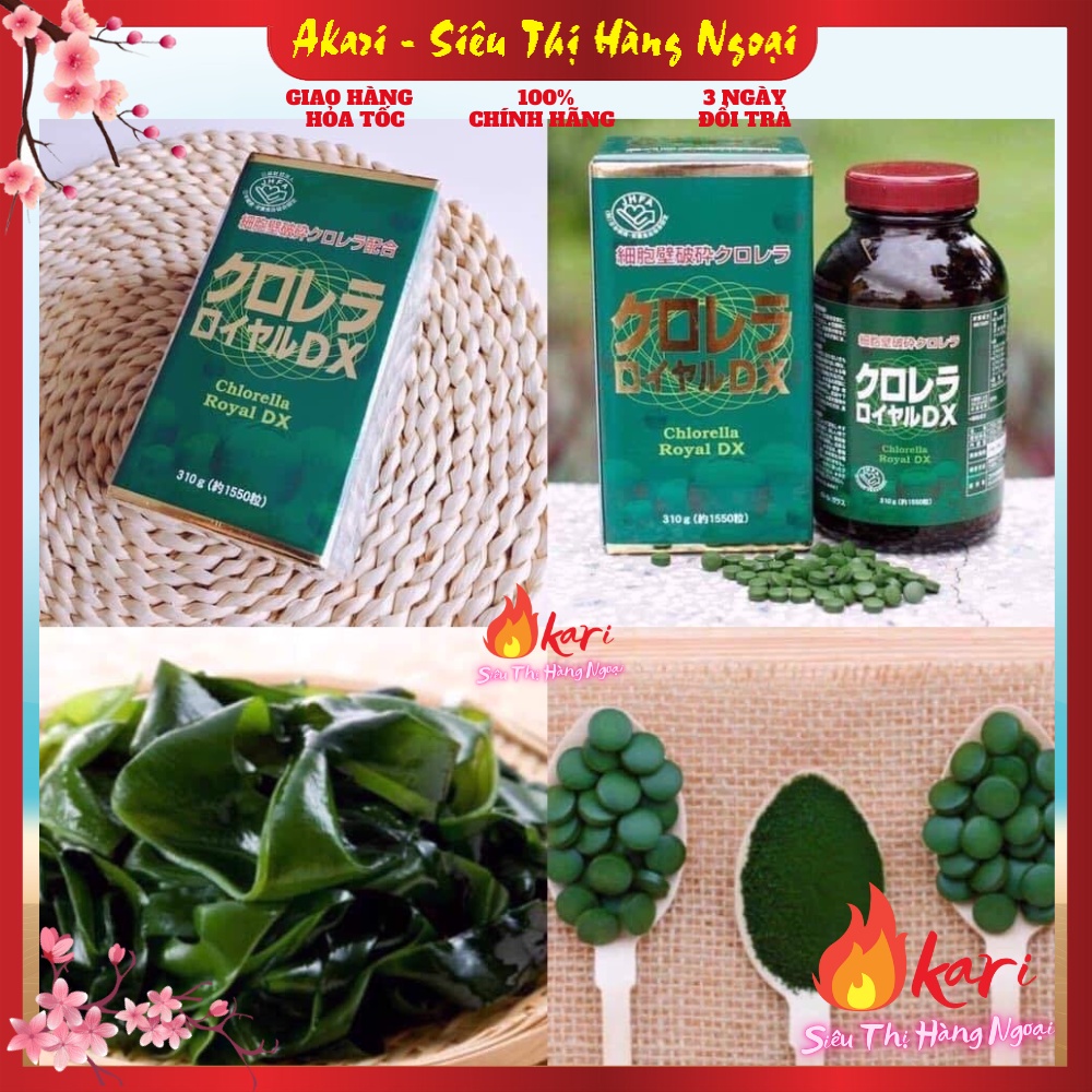 Tảo lục hoàng gia Chlorella Royal DX Nhật Bản 1550 viên tăng cường sức khỏe, giúp đẹp da