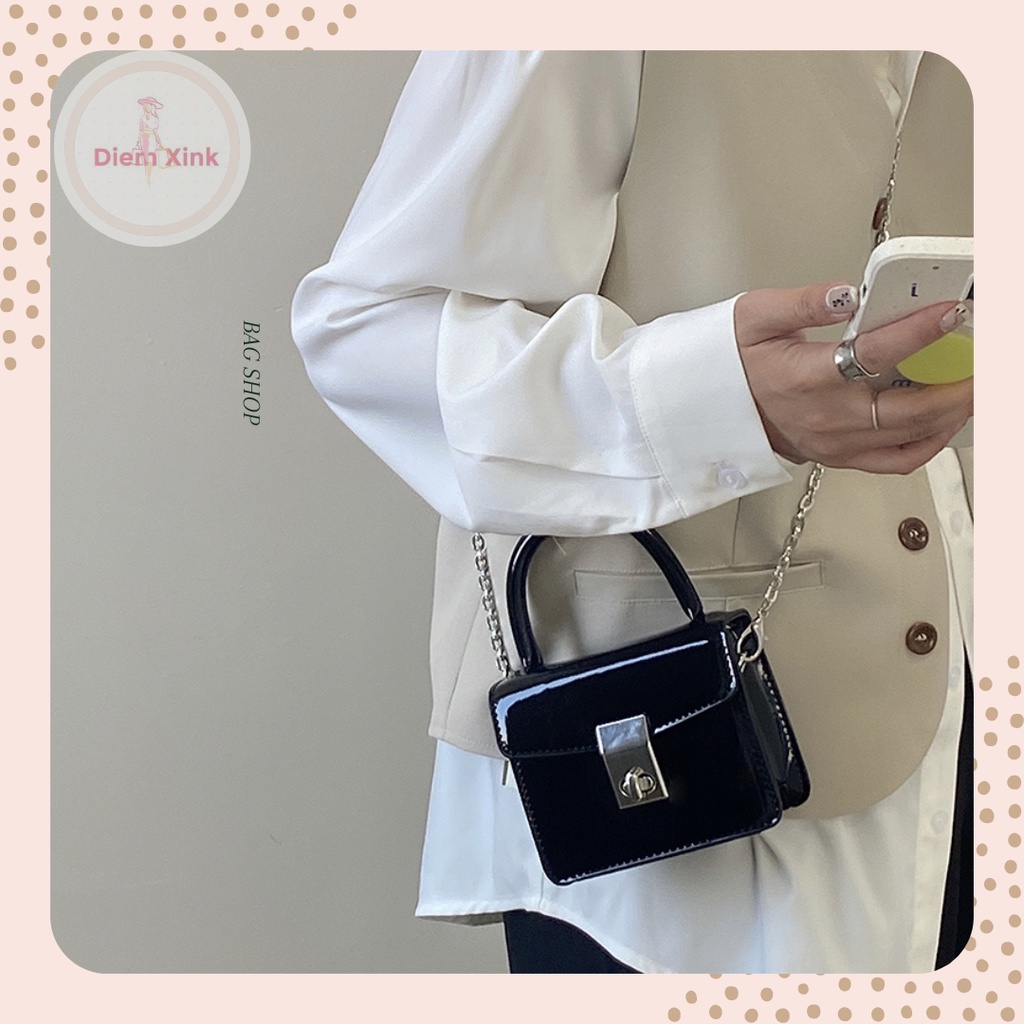 Túi Xách Nữ Đẹp Túi Mini Đeo Chéo Da Pu Bóng Cao Cấp Dáng Cứng Đi Chơi Tết Chụp Hình Phong Cách Thời Trang Hàn Quốc T 13