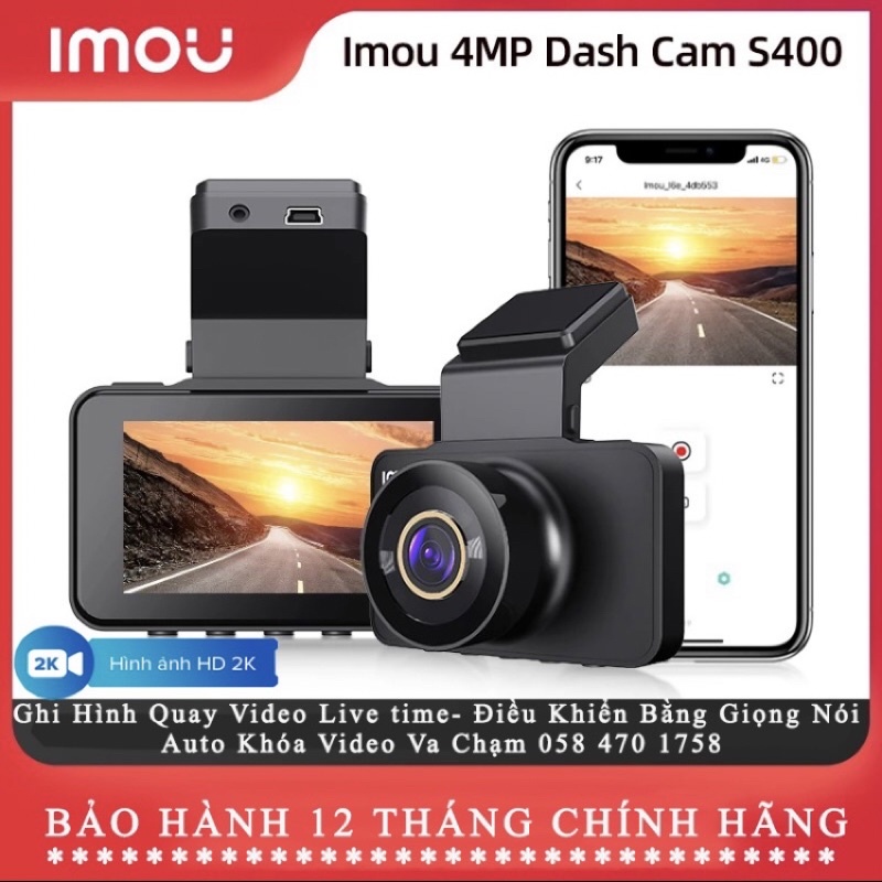 Camera Hành Trình IMOU Hình Ảnh HD S400 2K Máy Ghi Hình Lái Xe Dvr 3 Inch Camera Ghi Hình Quay Video Thời Gian Trôi