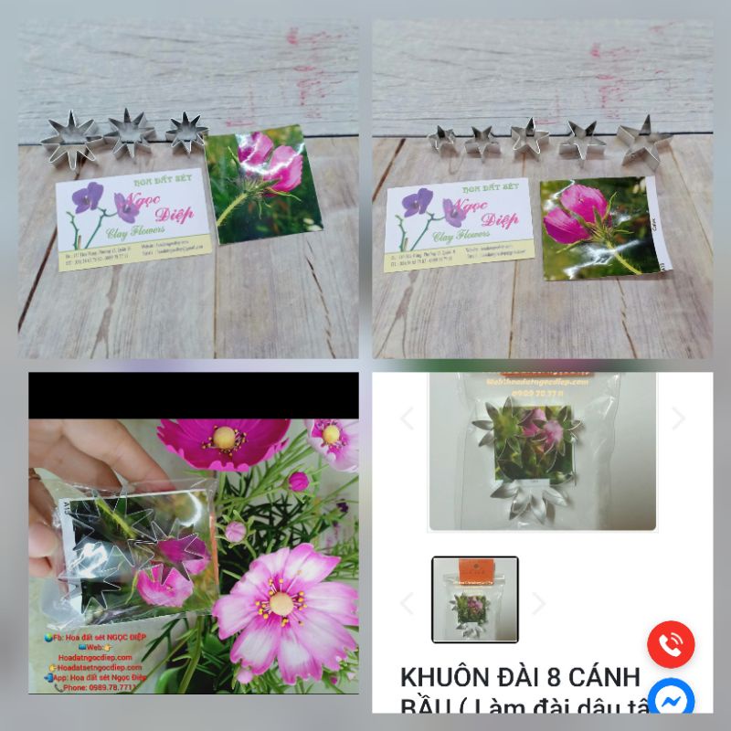 KHUÔN CẮT LÀM ĐÀI HOA 8 CÁNH , 5 cánh ,làm CÚC CÁNH LIỀN , ĐÀI DÂU TÂY