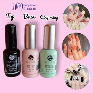 Bộ 3 hoa hồng, base top cứng móng hoa hồng