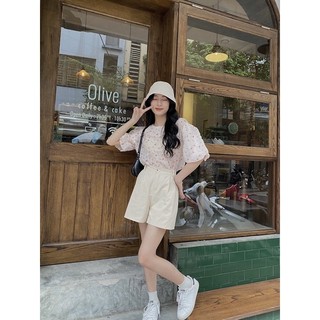Áo voan hoa tay bồng