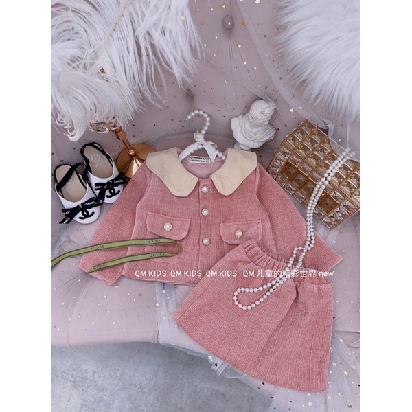 Set váy nhung kim tuyến cao cấp cho bé gái