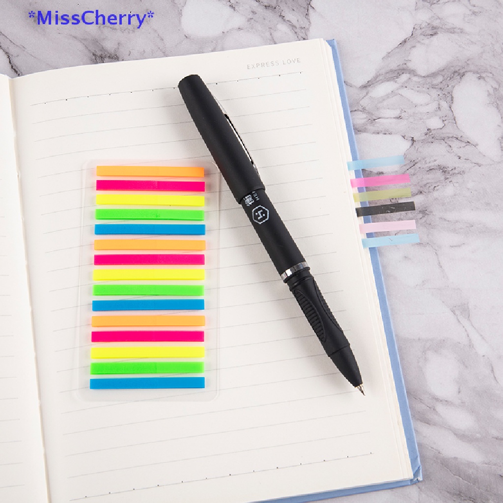 Bộ 300 Miếng Dán Ghi Chú Màu Dạ Quang Trong Suốt Mới