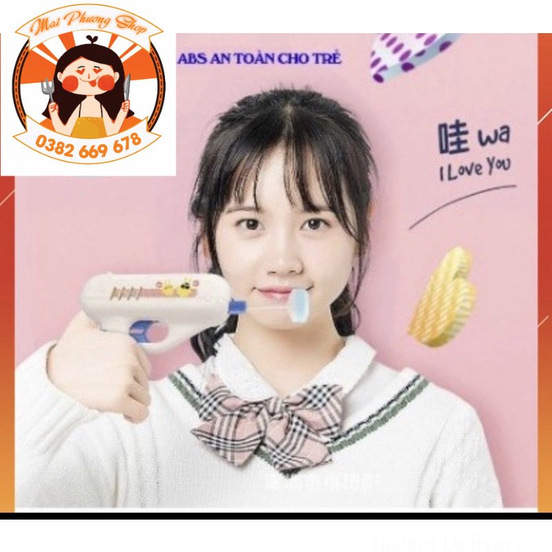 Súng bắn kẹo hót tiktok kèm kẹo mút