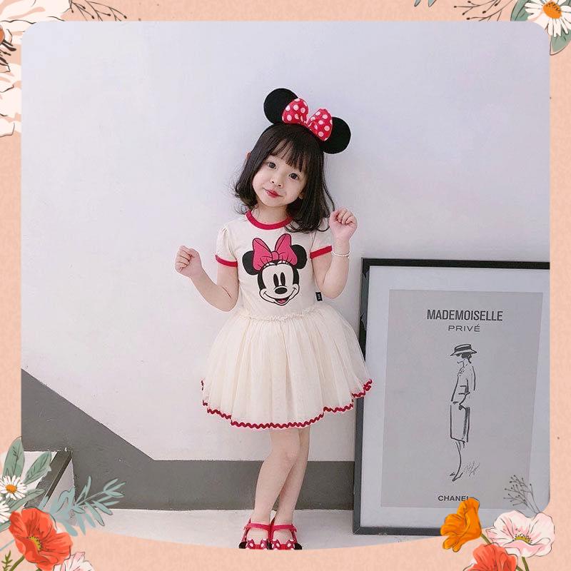 Váy mickey xoè chân voan cho bé gái từ 2-7 tuổi
