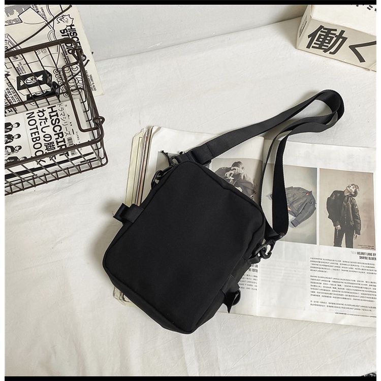 Túi vải mini tote canvas đeo chéo năng động cá tính phong cách Harajuku Nhật Bản dành cho nam nữ