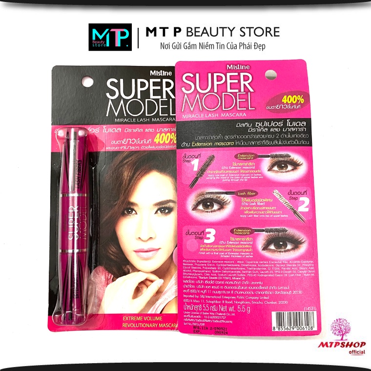 Mascara 2 Đầu Mistine Super Model Miracle Lash Mascara