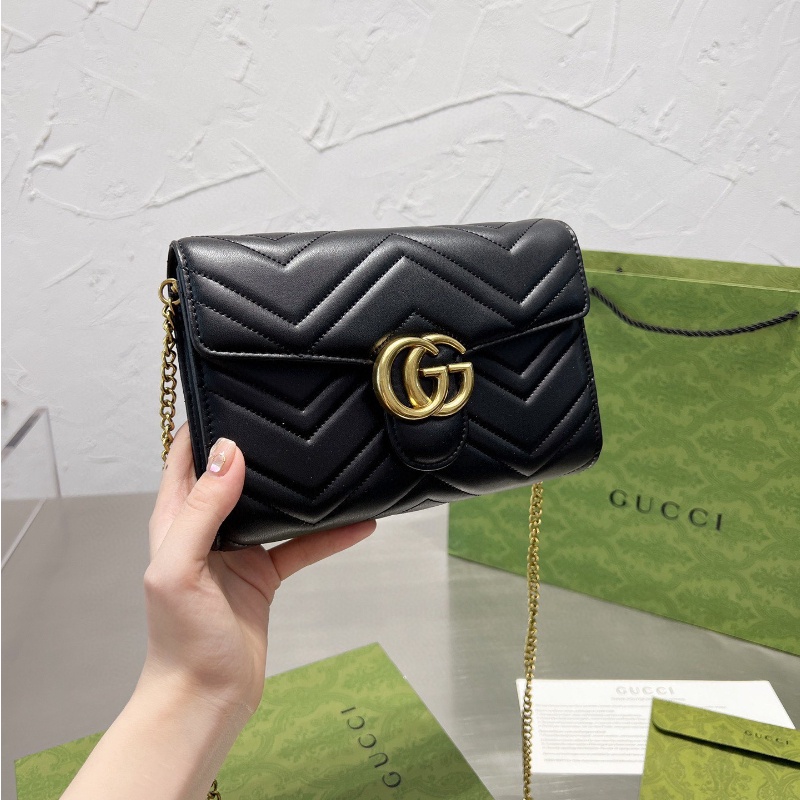 Túi Xách Gucci Phối Dây Đeo Sợi Xích Thời Trang Sang Trọng Cho Nữ