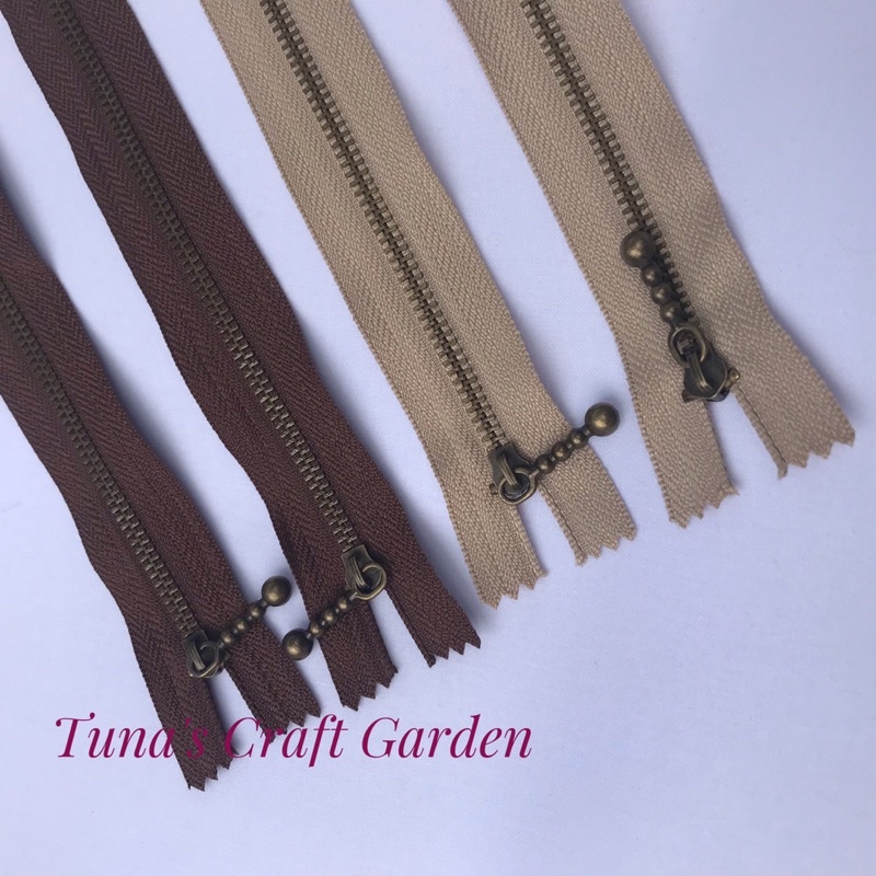 Dây khoá kéo răng kim loại, dây khoá làm túi handmade