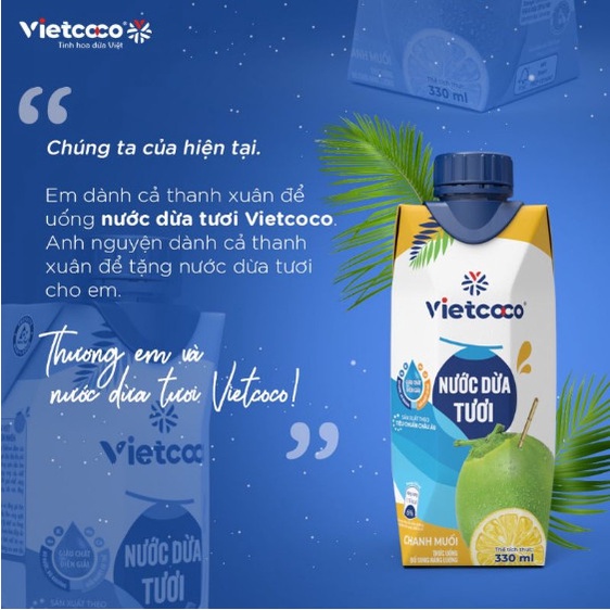 Nước dừa tươi chanh muối Vietcoco 330ml