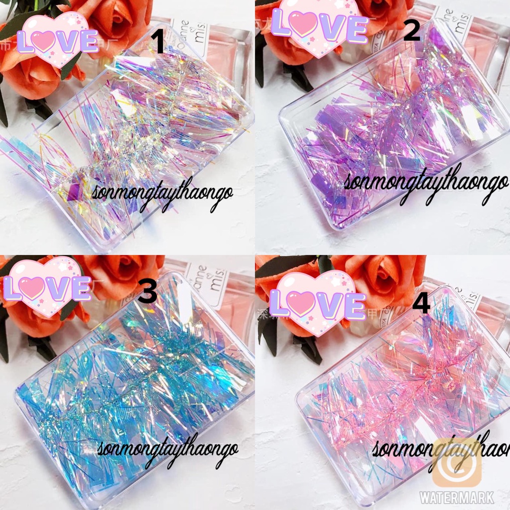 [Hàng mới về] Hộp miếng dán trang trí móng tay màu Gradient nghệ thuật