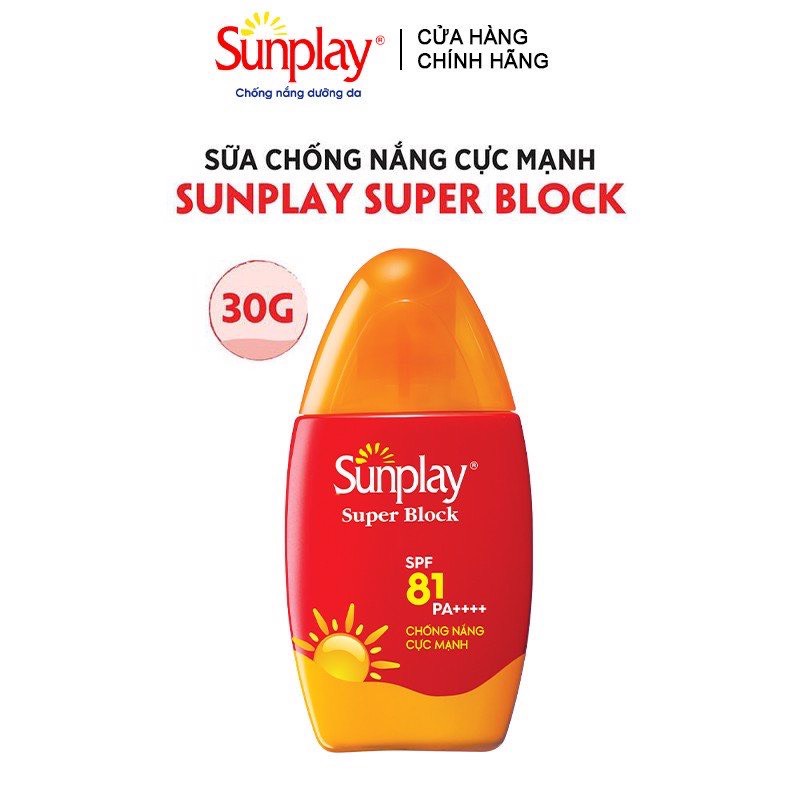 Sữa Chống Nắng Sunplay Bảo Vệ Vượt Trội SPF81 PA++++ 30g kháng nước tốt Super Block