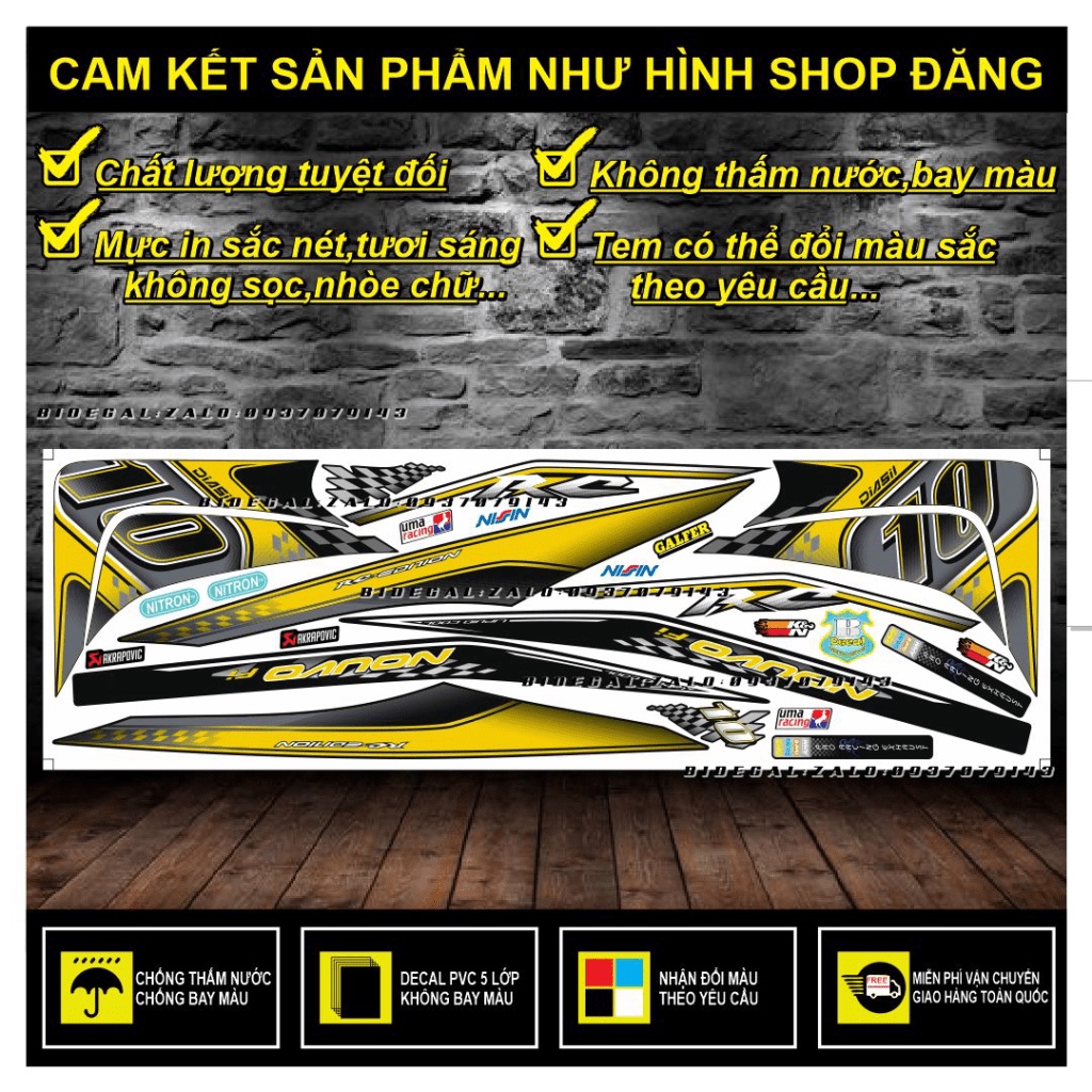 TEM RỜI NOUVO 5 MẪU SỐ 10 PHỐI VÀNG ĐEN -