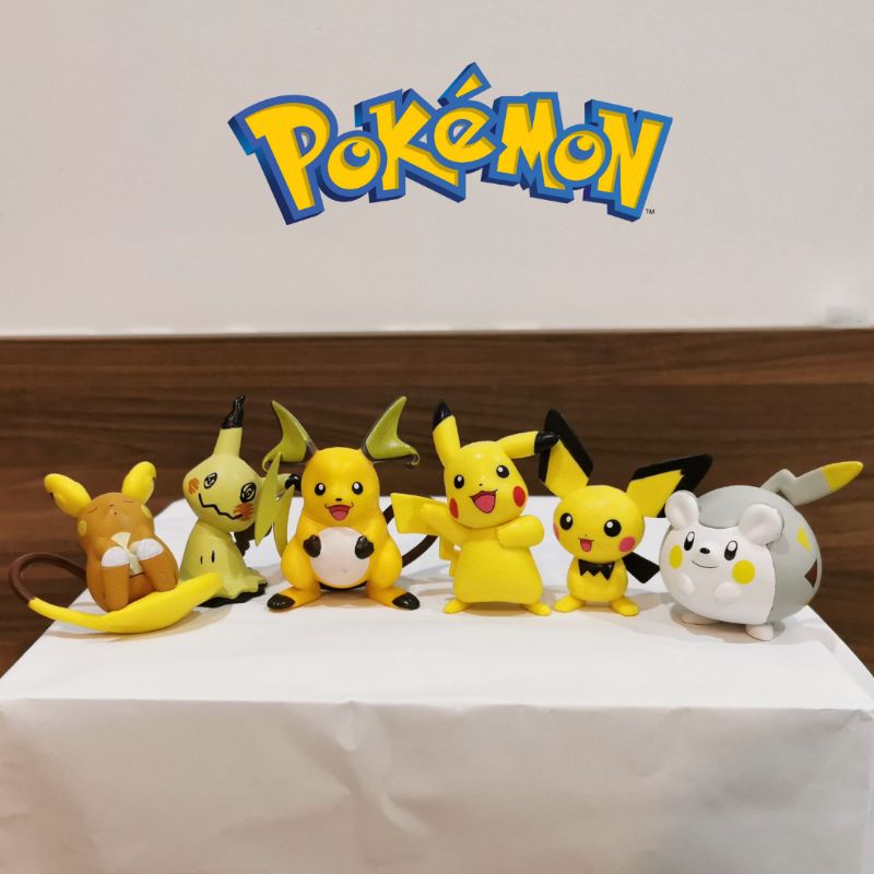 Bộ mô hình 6 Pokemon Pikachu Pichu Raichu Raichu-Alola Mimikyu Togedemaru xinh xắn dễ thương - Kumy Shop