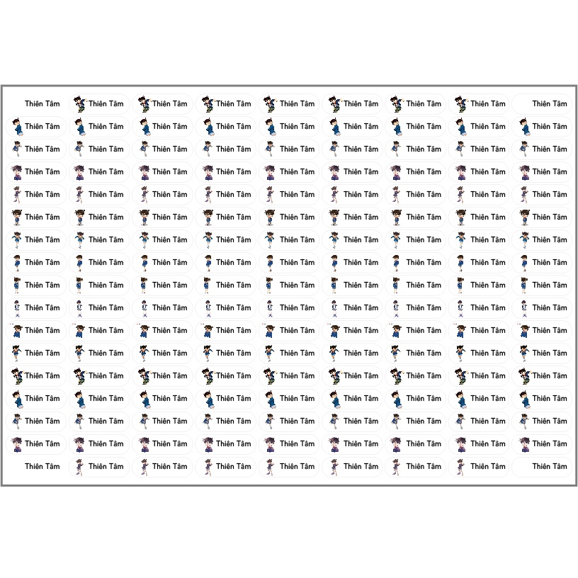 Sticker, In sticker tên bé, dán đồ dùng học tập, dán bút, thước..v..v.. in tên theo yêu cầu của bạn