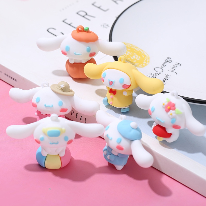 Mô hình nhân vật Cinnamoroll dễ thương trang trí móc khóa, dán Jibbitz, DIY