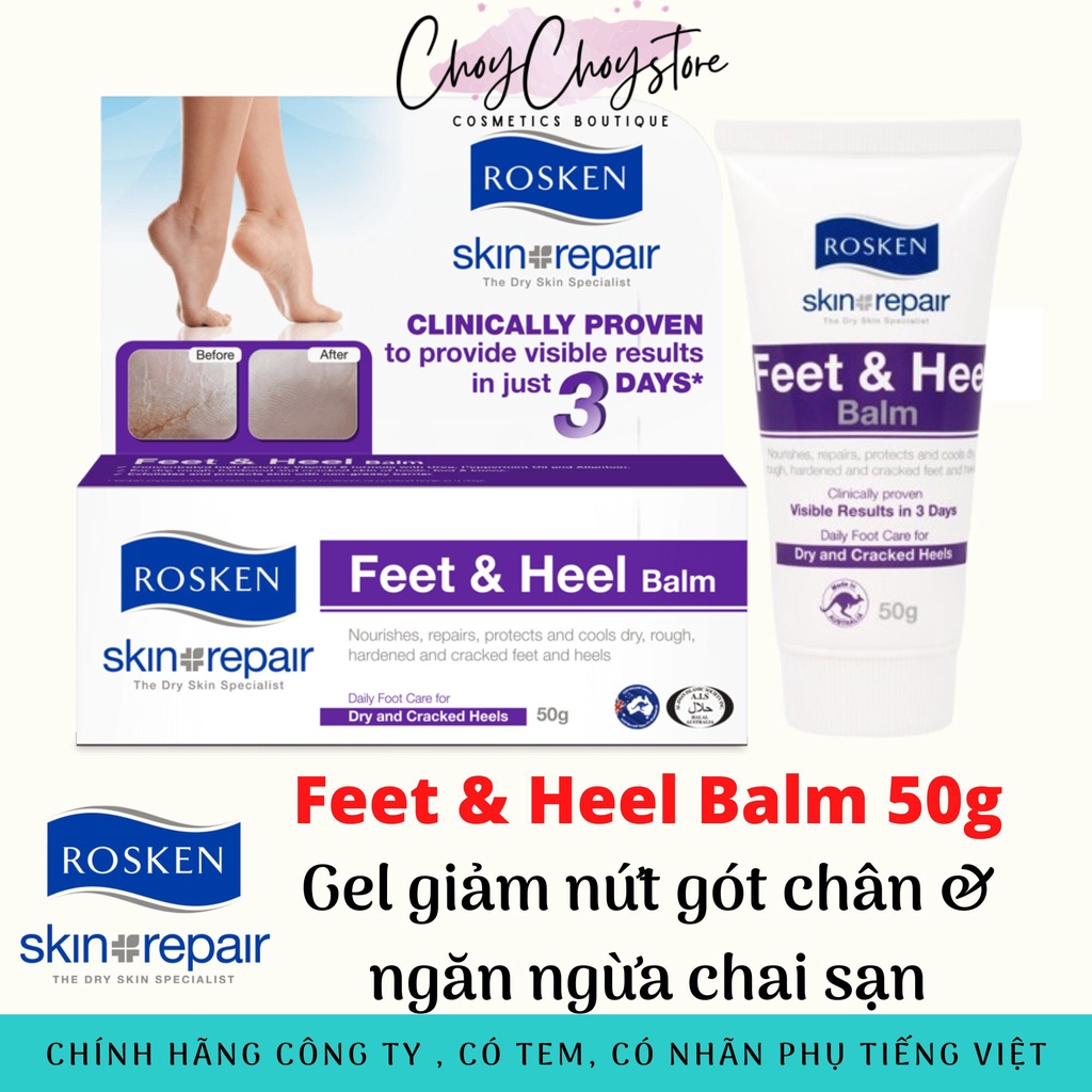 [TEM CÔNG TY] Gel giảm nứt gót chân & ngăn ngừa chai sạn Rosken Feet & Heel Balm 50g