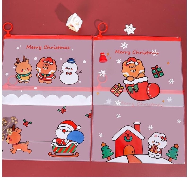 Túi zip đựng bút Noel, Giáng sinh, Christmas, quà tặng Noel giá rẻ