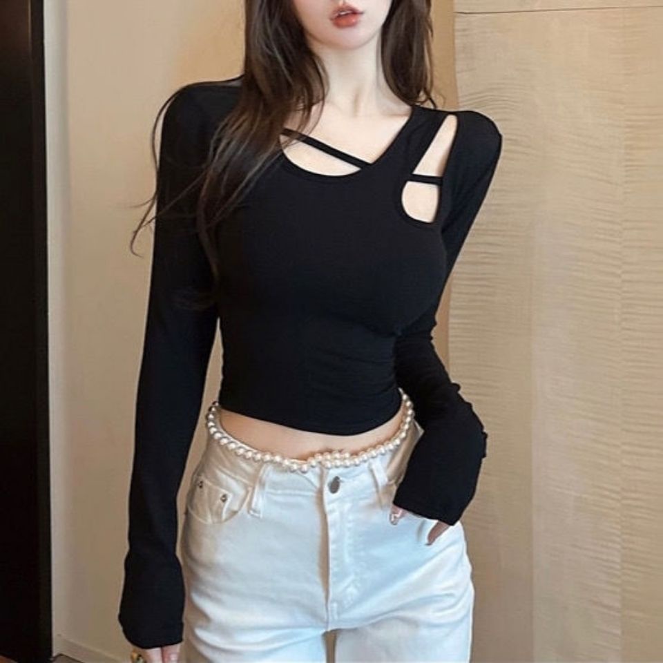 Áo thun COZOKC tay dài dáng ôm kiểu dáng đơn giản hợp thời trang