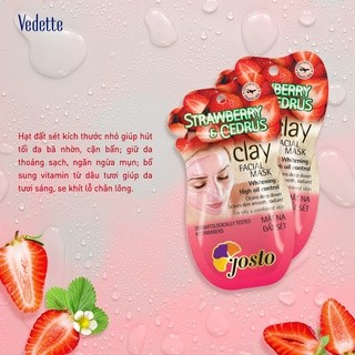 Mặt nạ đất sét Josto Dâu (Strawberry & Cedrus) 15ml *LÀM DA LÁNG MỊN*