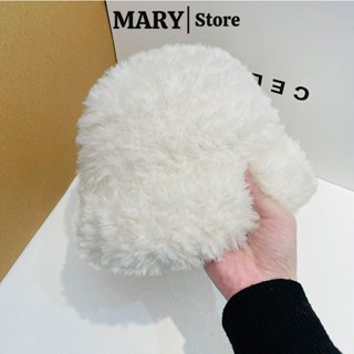 Mũ len nữ thời trang MARY nón len lông thú trùm đầu mùa thu đông giữ ấm cho nam nữ