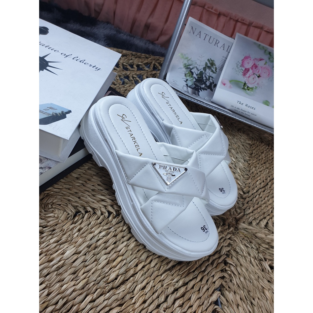 Dép Đế Xuồng Nữ Quai Ngang Chéo Siêu Hot Dép Đế Cao 5 Phân