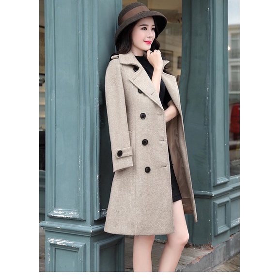 Áo khoác dạ măng tô Nữ cao cấp