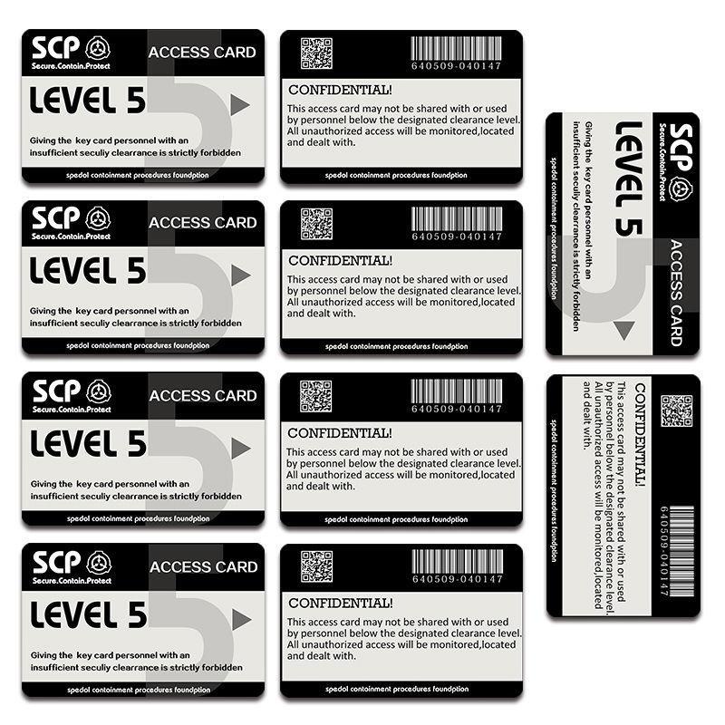 Thẻ Dán SCP Cấp Độ Điều Khiển Trung Tâm 5 Thẻ Màu Đen