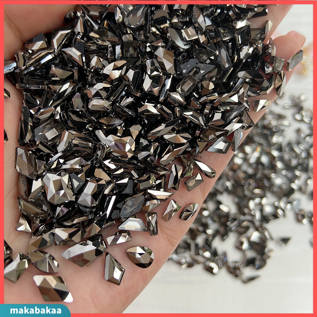 Túi 50 hạt đá quý nhân tạo hình học 3D lấp lánh trang trí móng tay