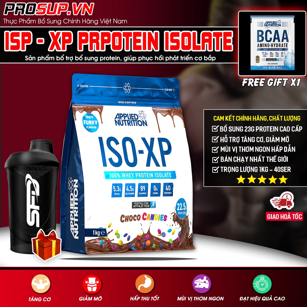 ISO XP - Whey Protein Isolate - Applied Nutrition (1Kg - 40Ser) Sữa tăng cơ hỗ trợ bổ sung dinh dưỡng phát triển cơ bắp