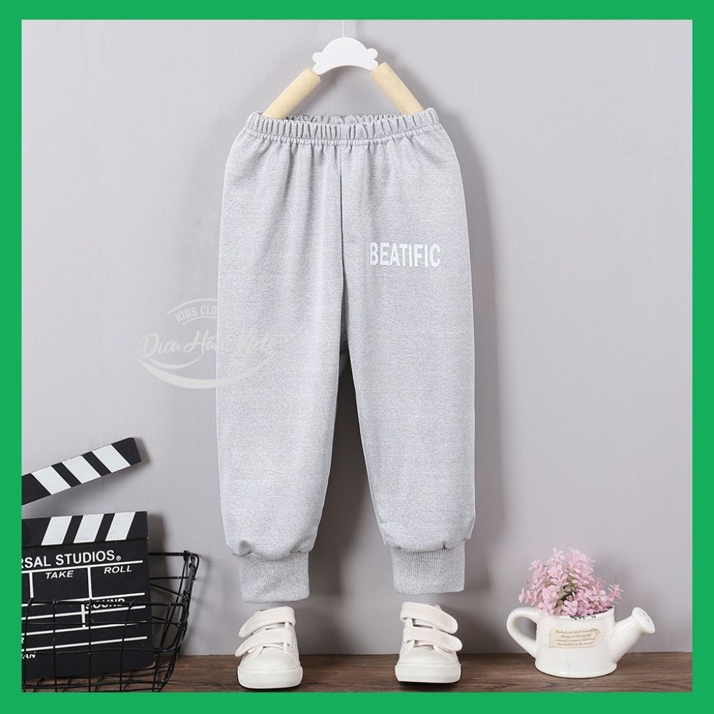 Quần dài thu đông nỉ da cá bo gấu cho bé trai bé gái size 90 - 120.