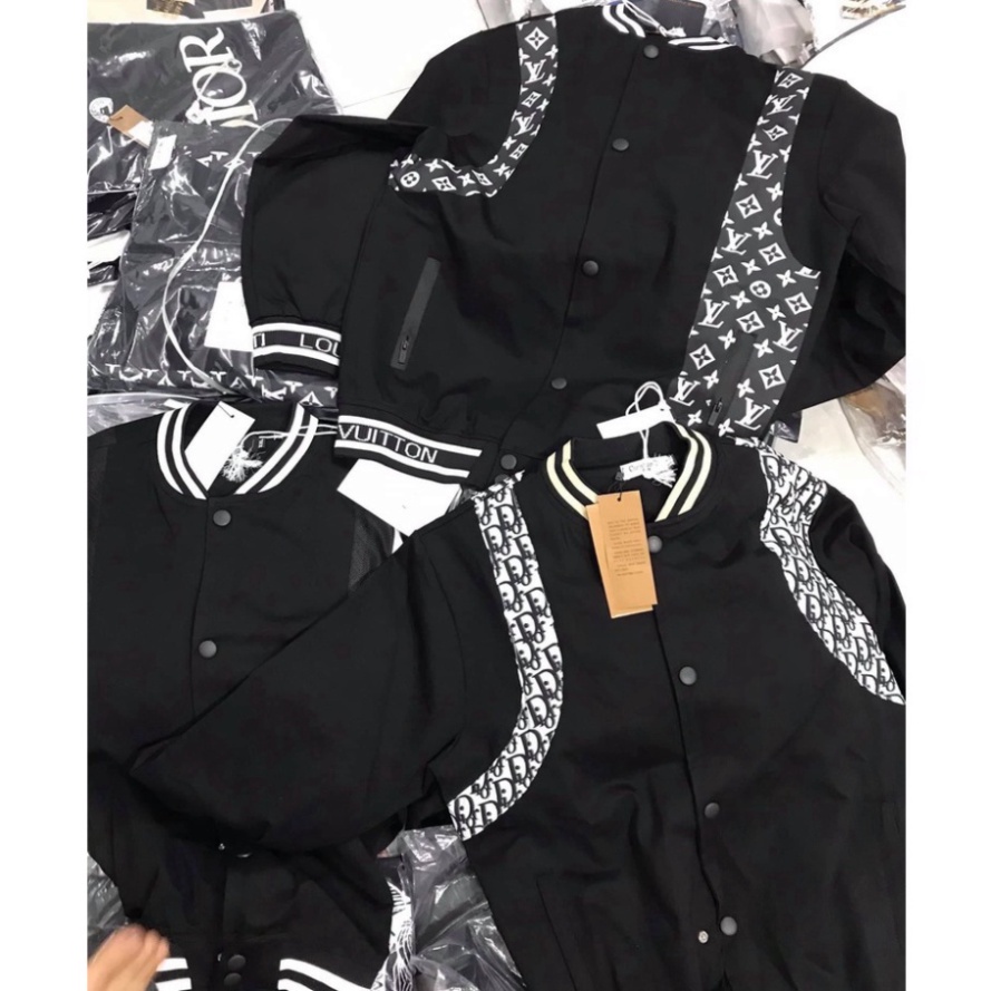 Áo Bomber , Áo Khoác LV Phối Nỉ Tay Da Phong Cách Hàn Quốc Hot 2021