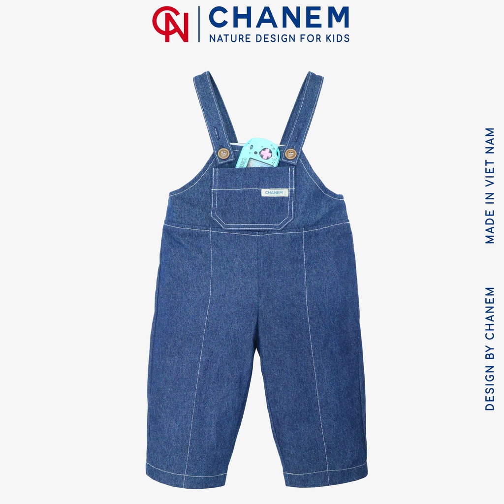 Quần yếm bò cho bé gái và bé trai nelly chanem có túi trước - ảnh sản phẩm 7