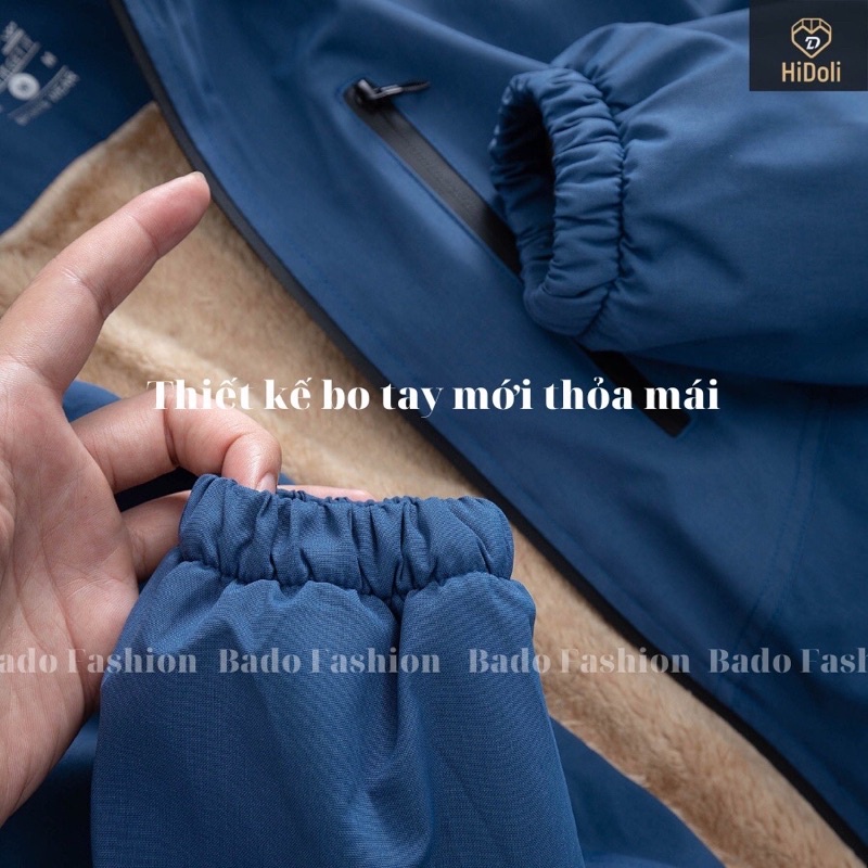Áo khoác Gió Lót Lông cao Cấp ,Lông giữ Nhiệt Siêu Ấm Kết hợp chất gió Tráng Bạc  Chống nước chống gió