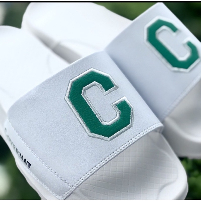 Dép Chữ C Nam Nữ Đế Độn 3-5cm Quai Da May Viền